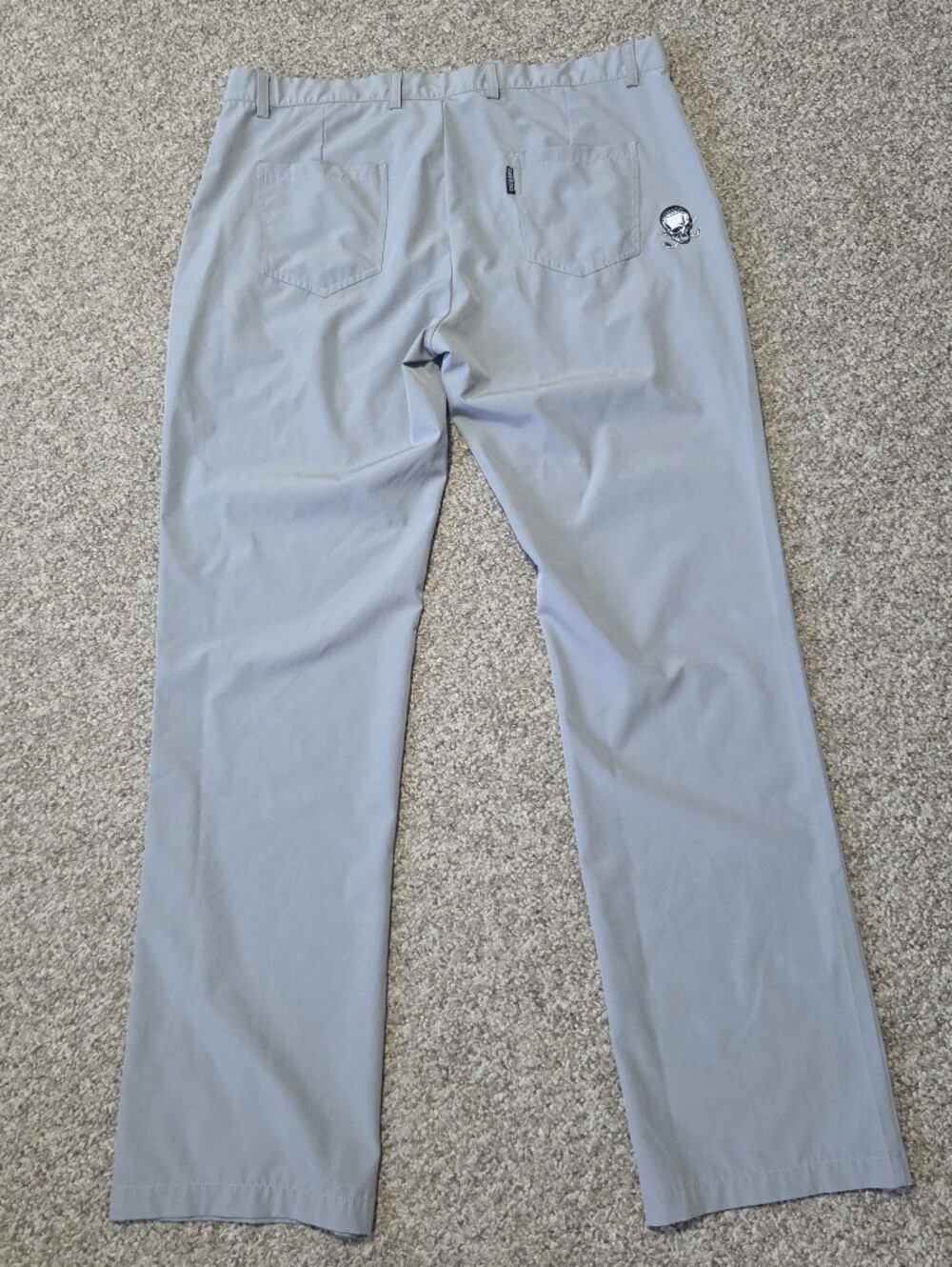 TATTOO GOLF Performance Pants Tech Skull Logo Size 36x34 ( Fits 38x34) Gray